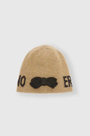 Bonnet en pur cachemire avec logo brodé contrasté