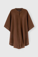 Wool Double Cape with Piece-Dyed Finish
