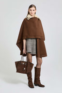 Wool Double Cape with Piece-Dyed Finish