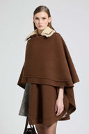 Wool Double Cape with Piece-Dyed Finish