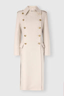Oversized Double-Breasted Tailored Coat with Heraldic Buttons