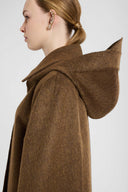 Double Loden-Effect Cape with Detachable Hood