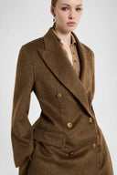 Double-Breasted Double-Face Oversized Coat with Heraldic Buttons