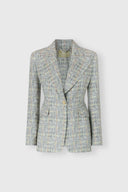 Single-Breasted Jacket in Pure Viscose Marocain with Resca Print