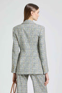 Single-Breasted Jacket in Pure Viscose Marocain with Resca Print