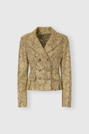 Lurex Rebrodé Lace Tailored Jacket with Heraldic Buttons