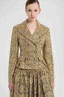 Lurex Rebrodé Lace Tailored Jacket with Heraldic Buttons