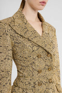 Lurex Rebrodé Lace Tailored Jacket with Heraldic Buttons