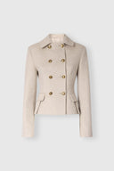 Tailored double-breasted fitted jacket with heraldic buttons