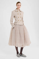 Tailored double-breasted fitted jacket with heraldic buttons
