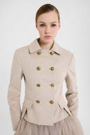 Tailored double-breasted fitted jacket with heraldic buttons