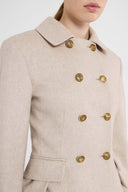 Tailored double-breasted fitted jacket with heraldic buttons