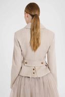 Tailored double-breasted fitted jacket with heraldic buttons