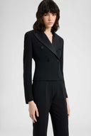 Tailored smoking jacket in cady