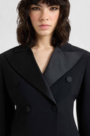 Tailored smoking jacket in cady