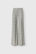 Palazzo Trousers in Pure Viscose Marocain with Resca Print