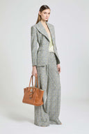 Palazzo Trousers in Pure Viscose Marocain with Resca Print