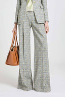 Palazzo Trousers in Pure Viscose Marocain with Resca Print