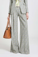 Palazzo Trousers in Pure Viscose Marocain with Resca Print