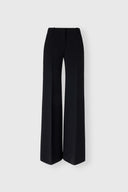 Black Interlock Bootcut Trousers