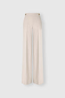 Wide-leg tailored trousers with heraldic buttons