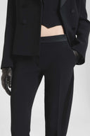 Pantalone smoking sartoriale con banda in raso