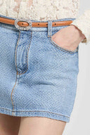 Pure Cotton Mini Skirt with Resca Pattern