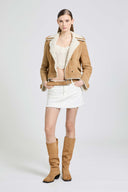 Minigonna in denim misto cotone e modal