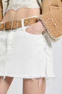 Minigonna in denim misto cotone e modal