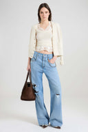 Baggy Jeans with Knee Rips