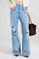 Baggy Jeans with Knee Rips