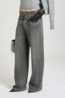 Baggy Jeans in Pure Cotton with Resca Pattern