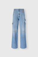 Cargo Jeans in Pure Cotton with Resca Pattern