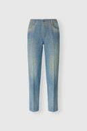 Tailored cigarette jeans with tweed-effect finish