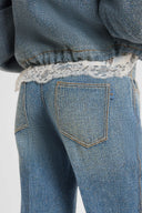 Tailored cigarette jeans with tweed-effect finish