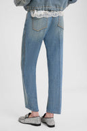 Tailored cigarette jeans with tweed-effect finish