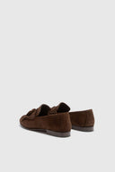 College suede loafers with tassels