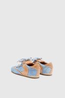 Winner sneakers in denim-print suede and vintage-effect shearling