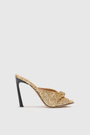 Gold Glitter Leather Mule