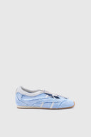 Ballerina Sneaker in Lino e Cotone Denim con Dettagli Raw-Cut