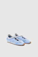 Ballerina Sneaker in Lino e Cotone Denim con Dettagli Raw-Cut