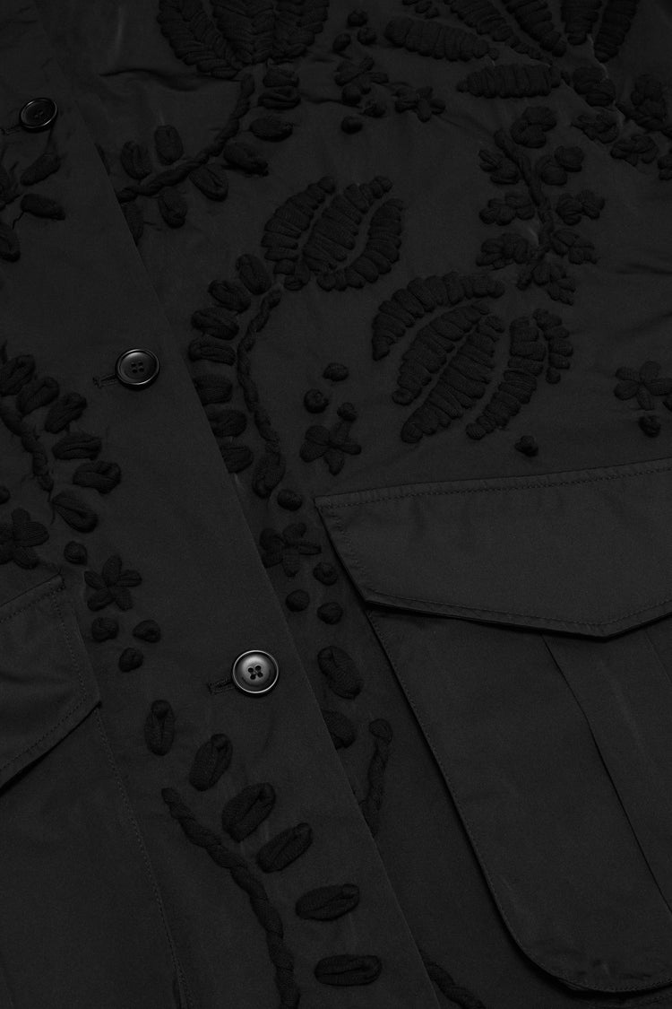 Duchesse pea coat with embroidery