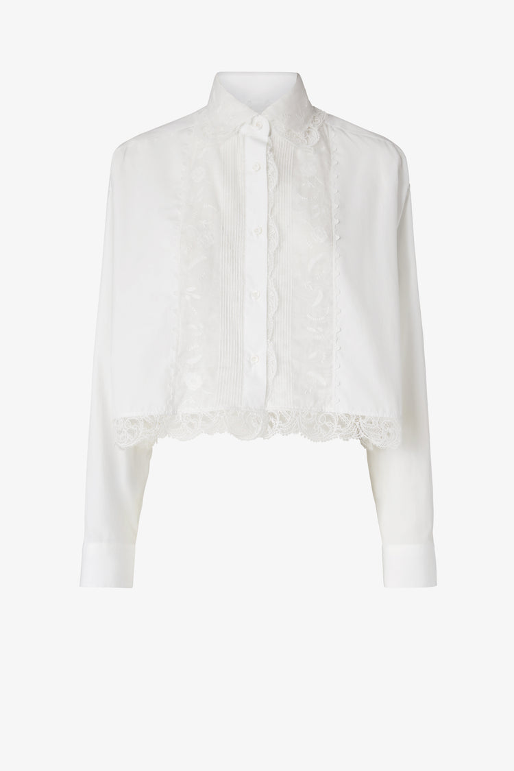 Embroidered cropped shirt