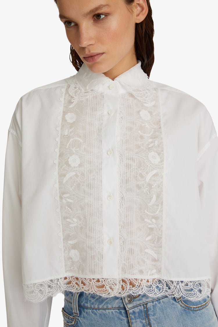 Camicia cropped ricamata