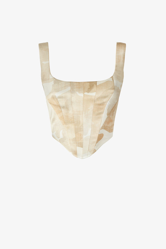 Camouflage bustier top