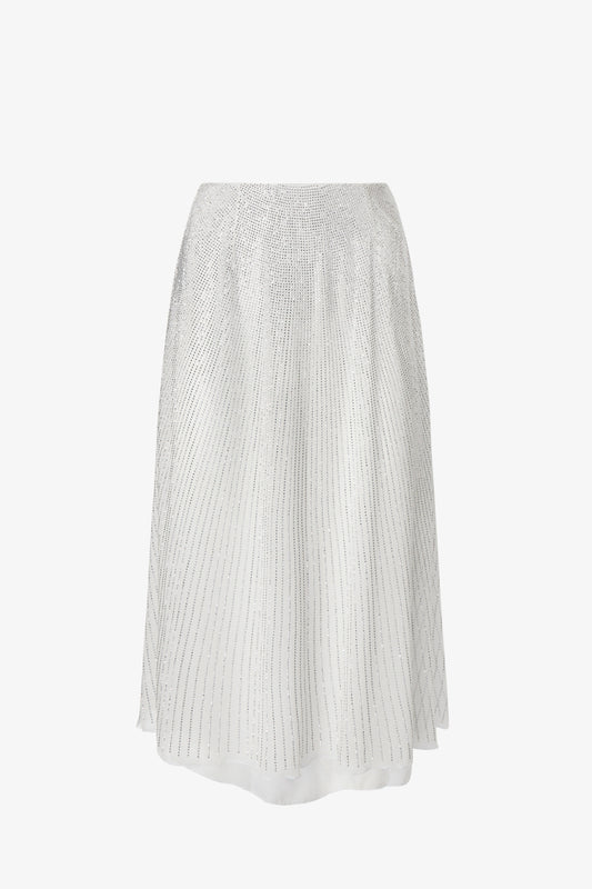 Crystal-detailed midi skirt