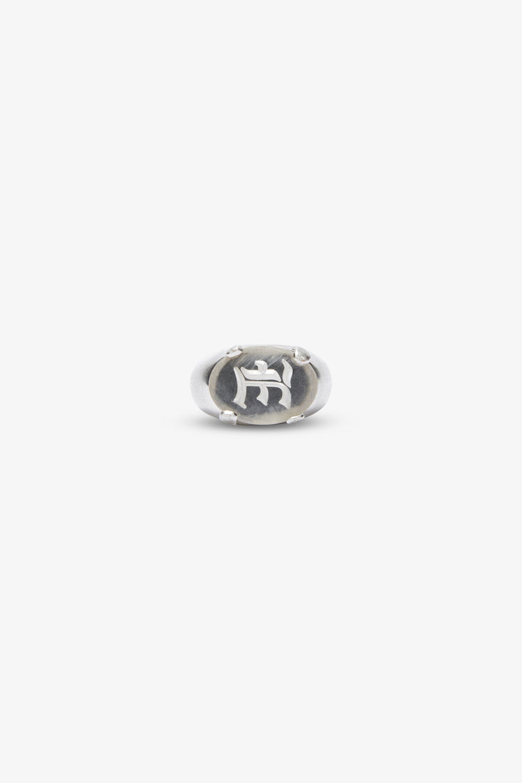 Logo-embellished signet ring