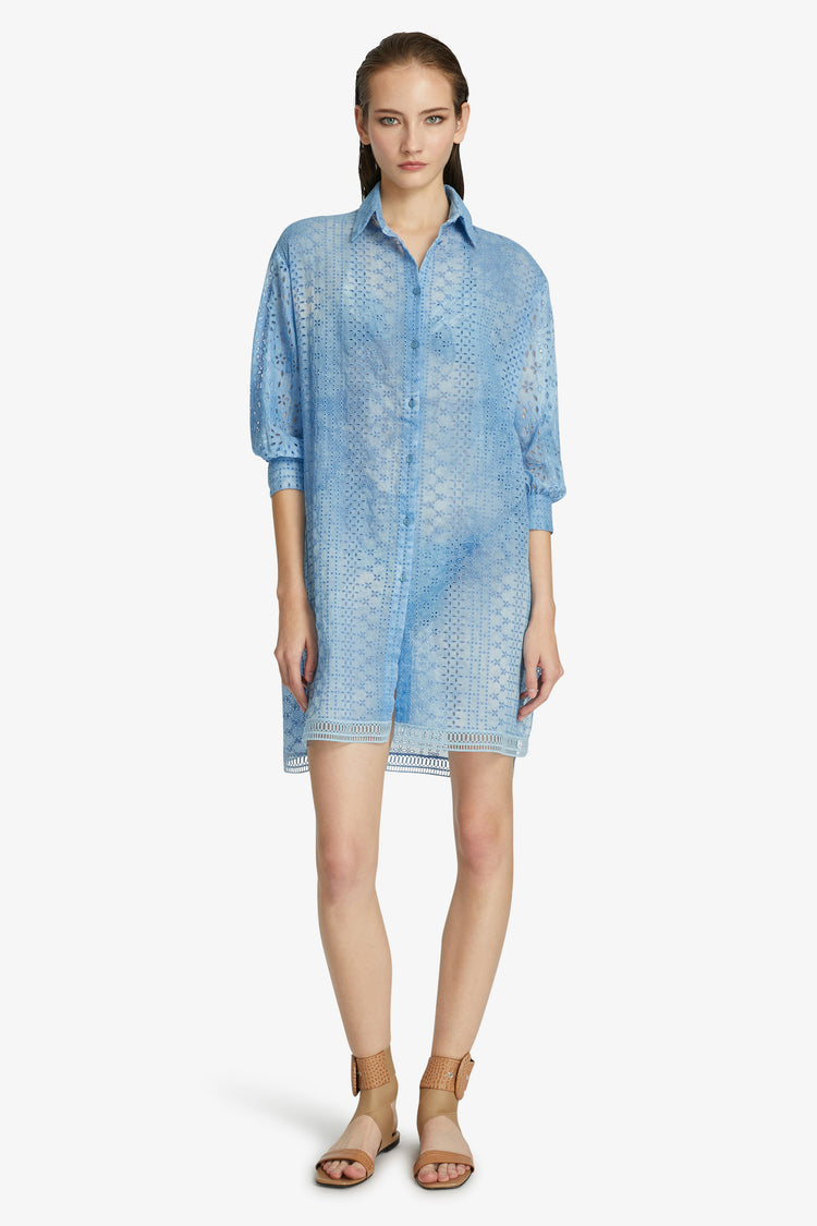 Oversized broderie anglaise shirt