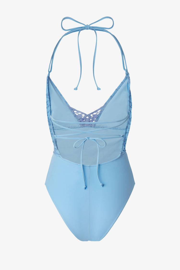 Broderie anglaise one-piece swimsuit