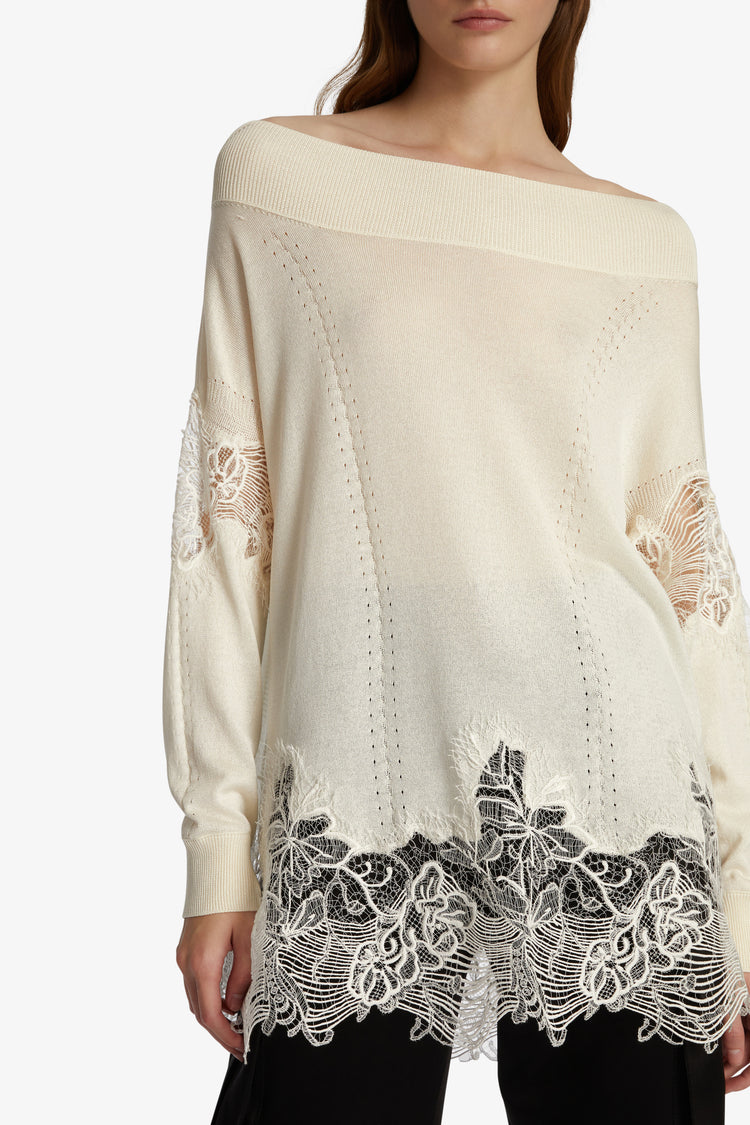 Maglia over con pizzo